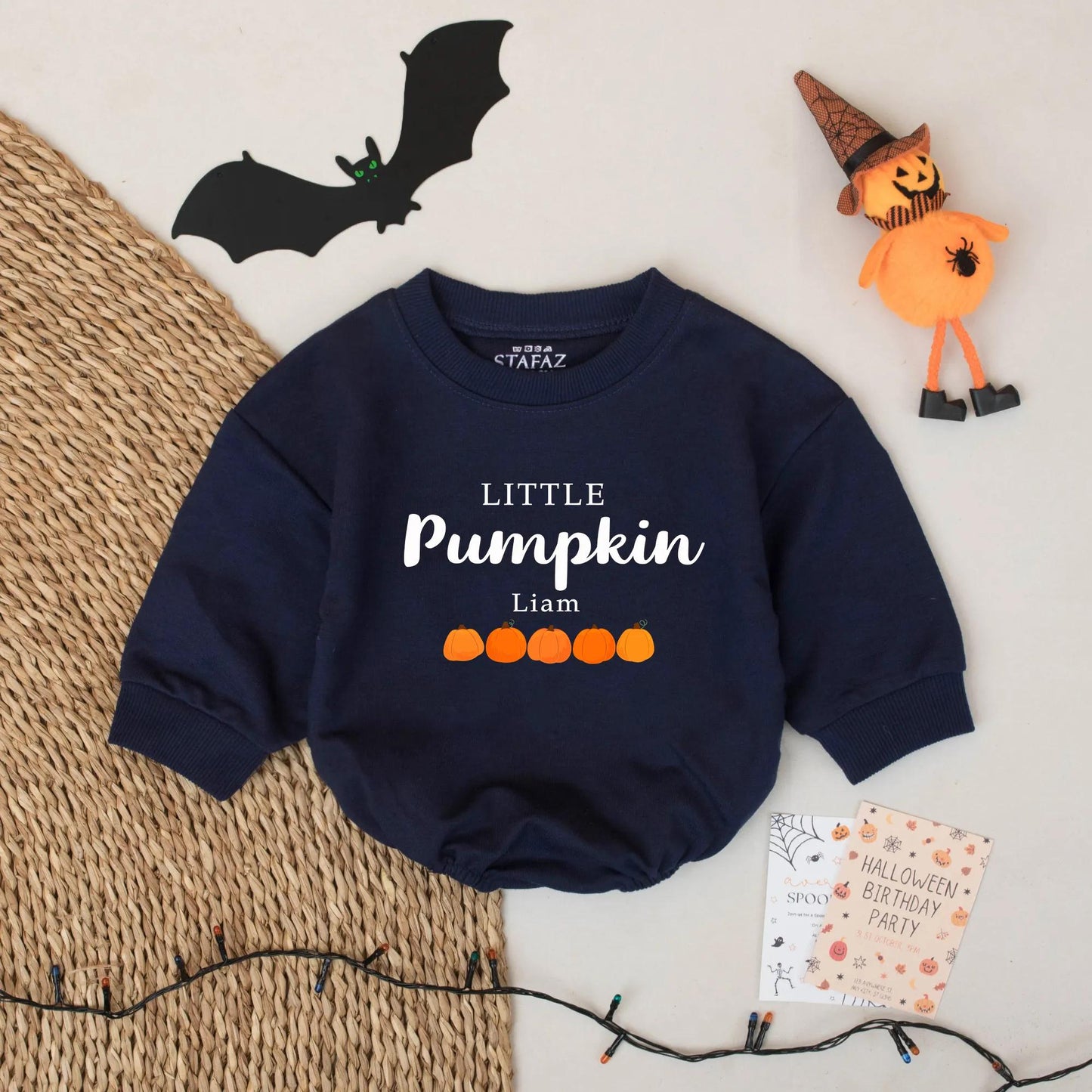 Personalized Little Pumpkin Baby Romper Custom Name Fall Outfit Cute Halloween or Thanksgiving Gift Idea for Baby Boys or Girls