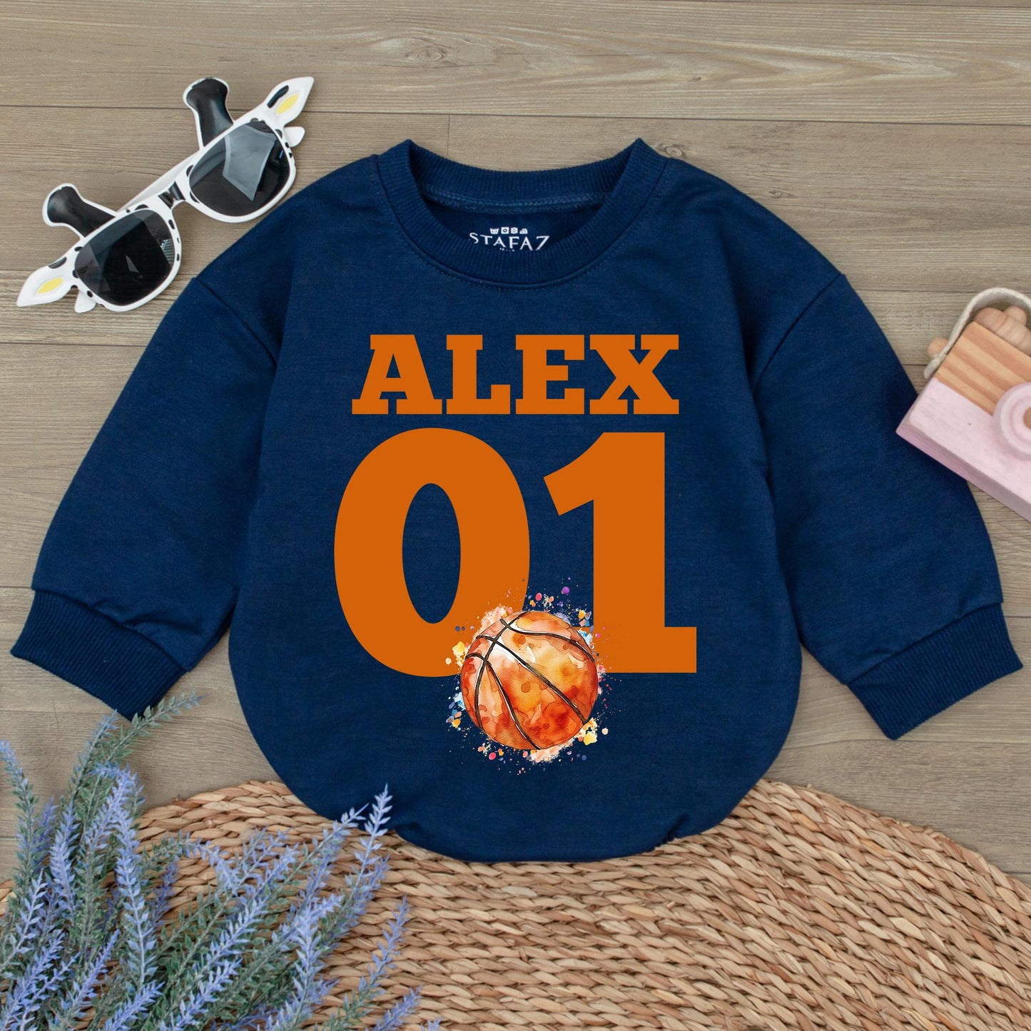 ALEX 01 Sport Romper Baby Bodysuit, Football Soccer Baseball Outfit, Custom Name Gameday Clothes, Personalized Baby Boy Girl Clothes 137