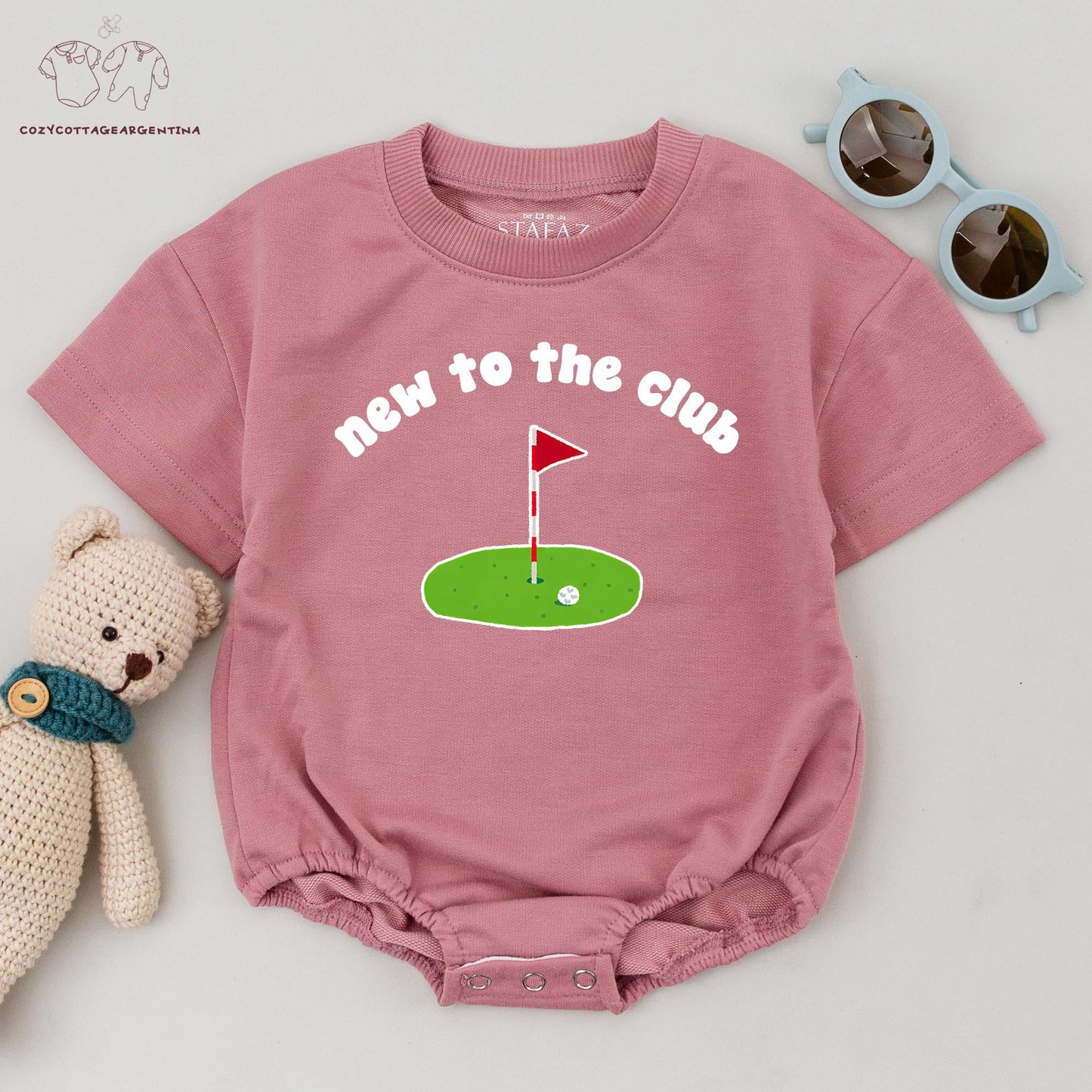 New To The Club Golf Baby Romper: Future Golfing Buddy Bodysuit for Daddy's Little Dude, Golf Birthday Outfit, Funny Baby Clothes & Shower Gift (139)