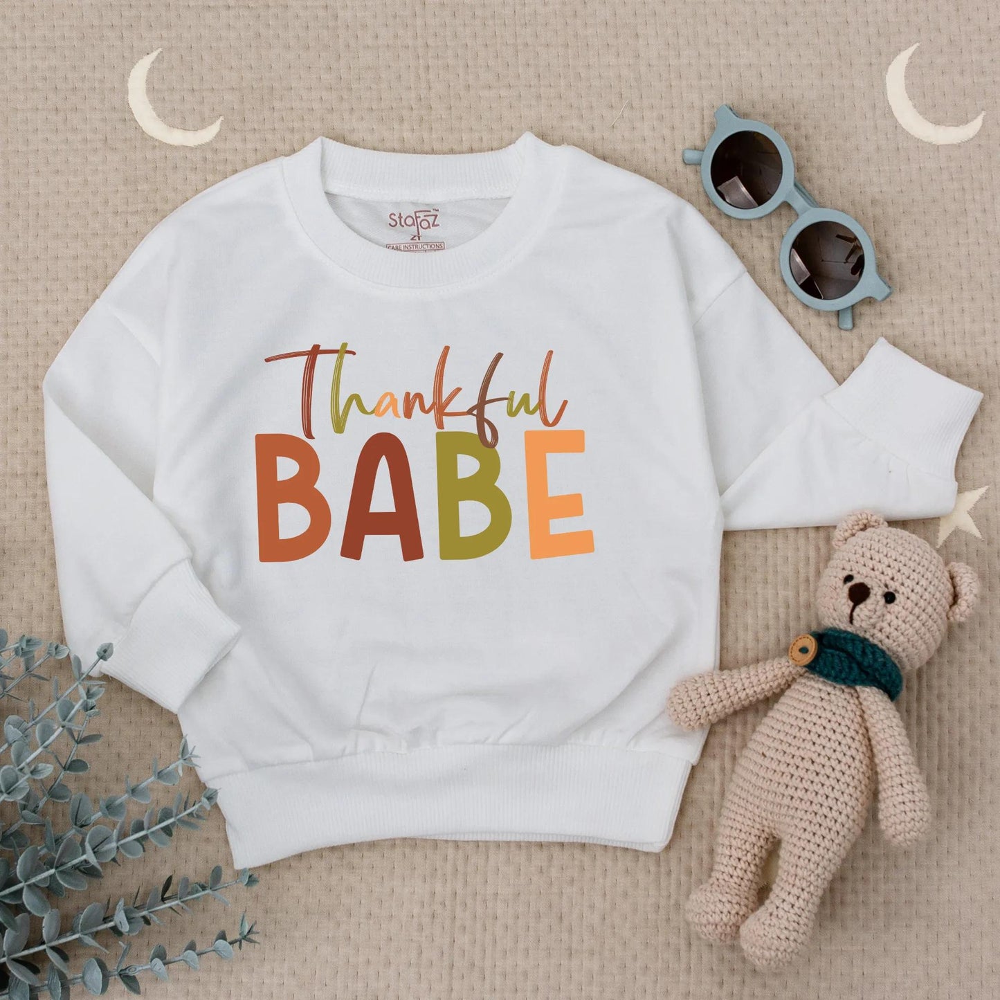Thankful Mama Mini Babe Fall Sweatshirt Set, Thanksgiving Mommy and Me Outfit, Family Matching Sweaters, Orange Green Autumn Family Look 138 chr