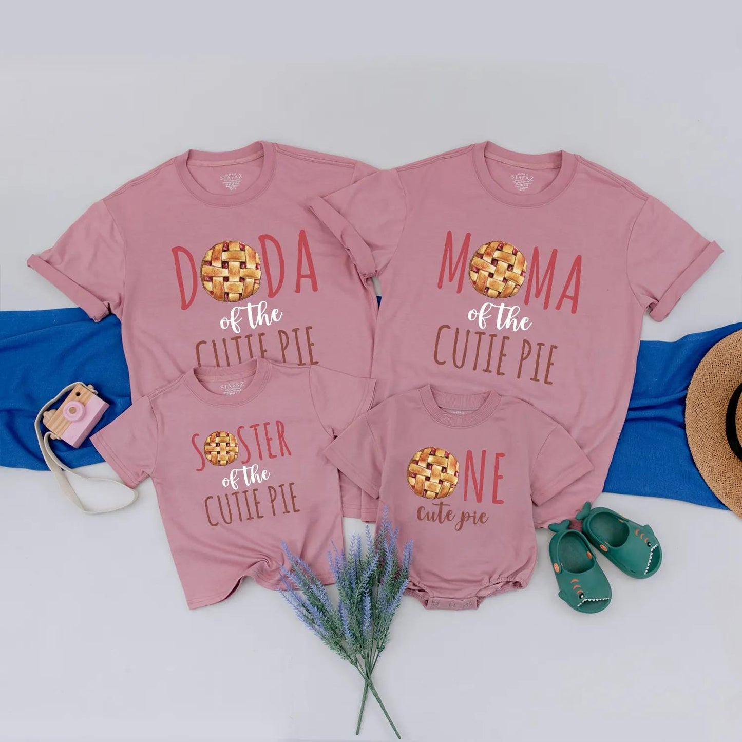 One Cutie Pie Birthday Thanksgiving Shirt, Fall Family Matching Tee, First Birthday Outfit, Cute Pie Dark Red Print Baby's First Year Party Gift (137 chars)