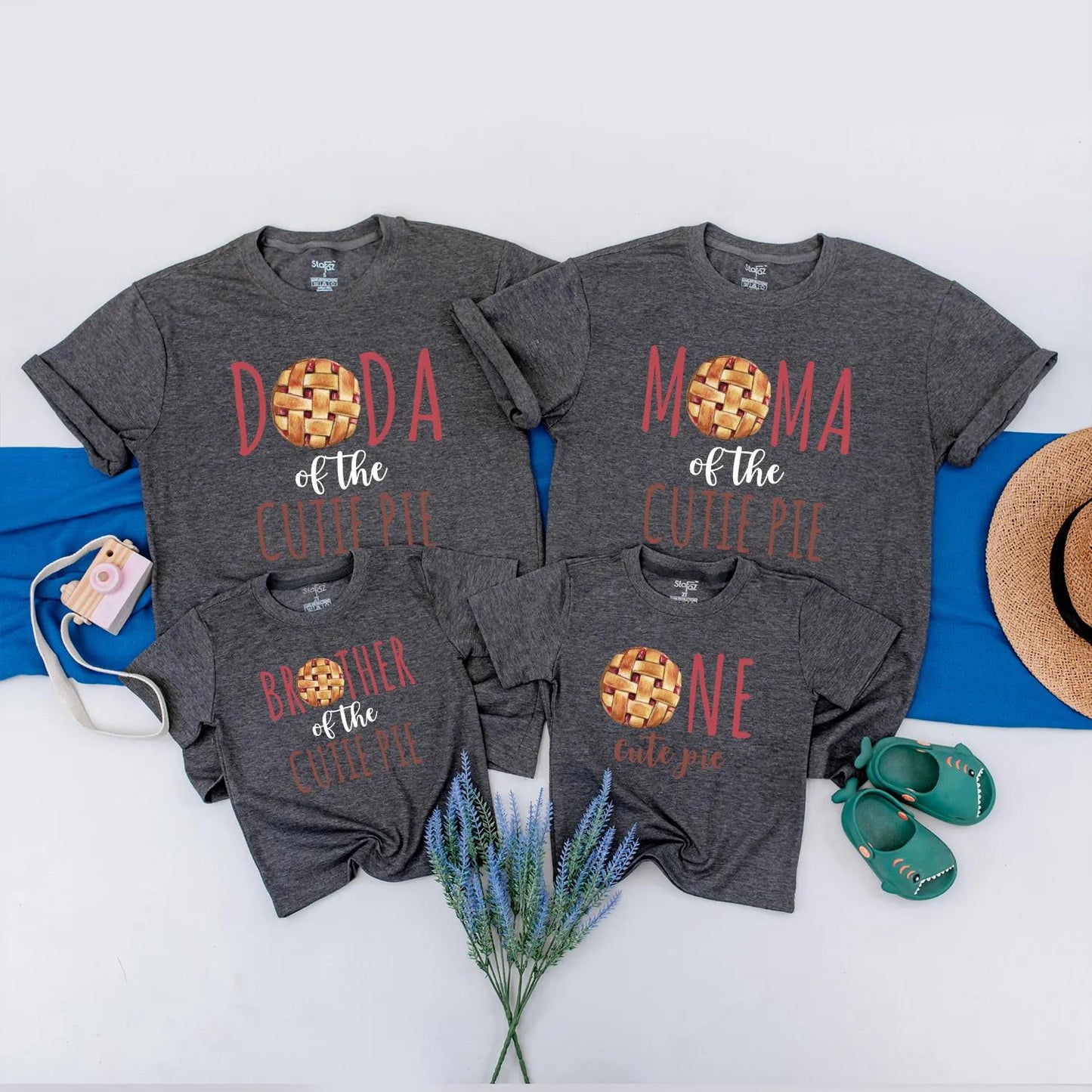 One Cutie Pie Birthday Thanksgiving Shirt, Fall Family Matching Tee, First Birthday Outfit, Cute Pie Dark Red Print Baby's First Year Party Gift (137 chars)