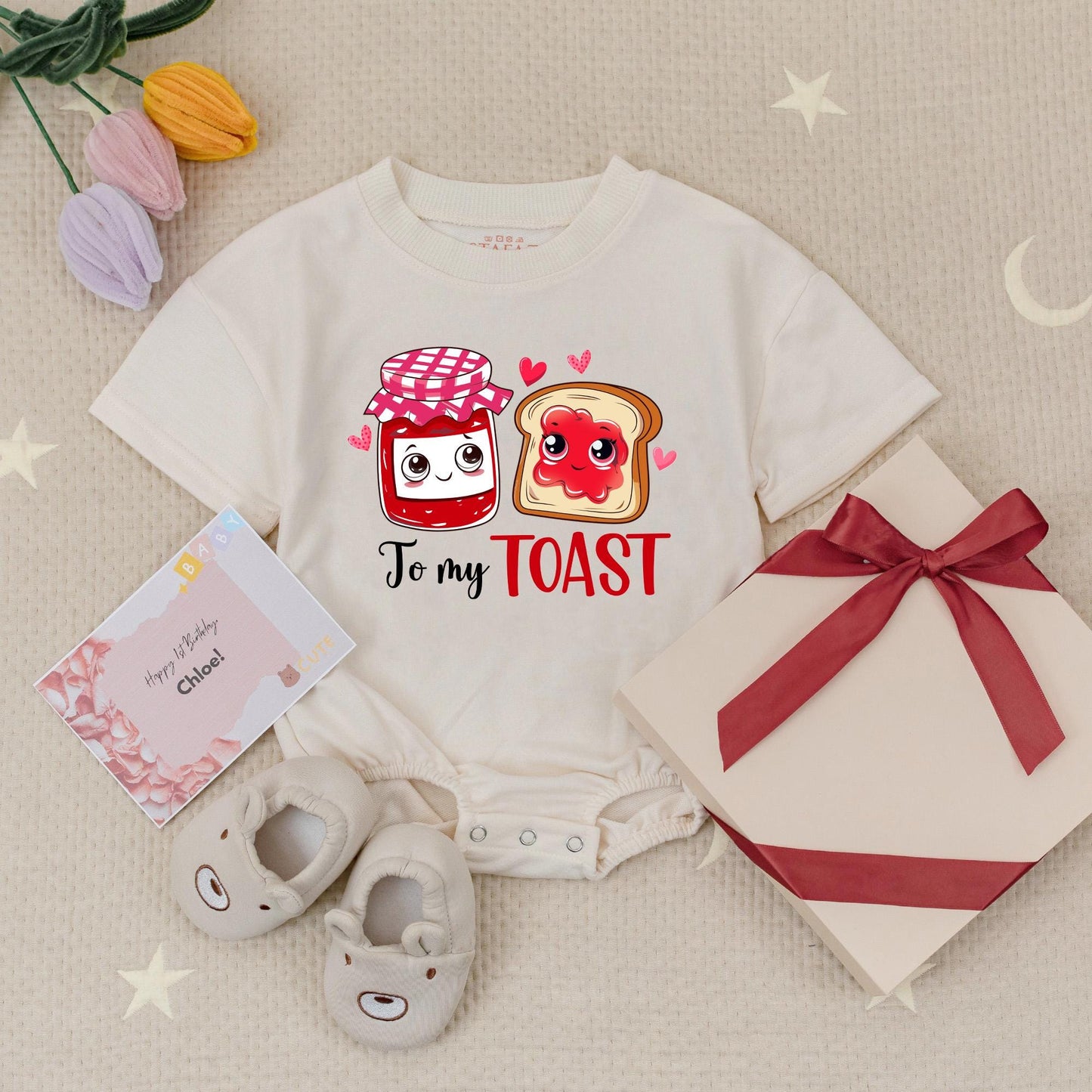 You're the Jam to My Toast Twin Rompers: Cute Matching Baby Outfits, Playful Cartoon Food Design for Sibling Photo Shoot, Unique Twins Announcement Gift