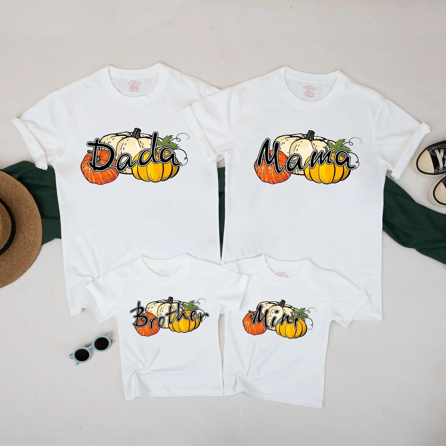 Cute Pumpkin Family Matching Shirts Mama Dada Mini Brother Fall Halloween Outfits