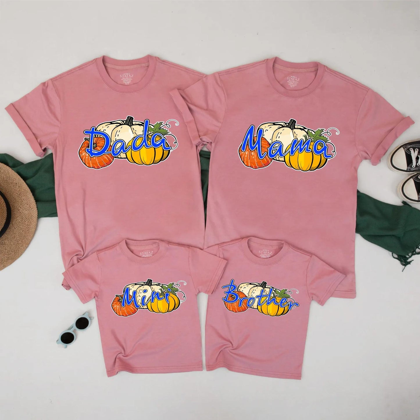 Cute Pumpkin Family Matching Shirts Mama Dada Mini Brother Fall Halloween Outfits