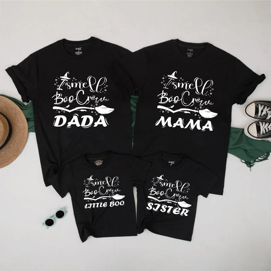 Matching Halloween Boo Crew T Shirts for Family Dad Mom Kids Baby Cute Spooky Fall Outfit Idea