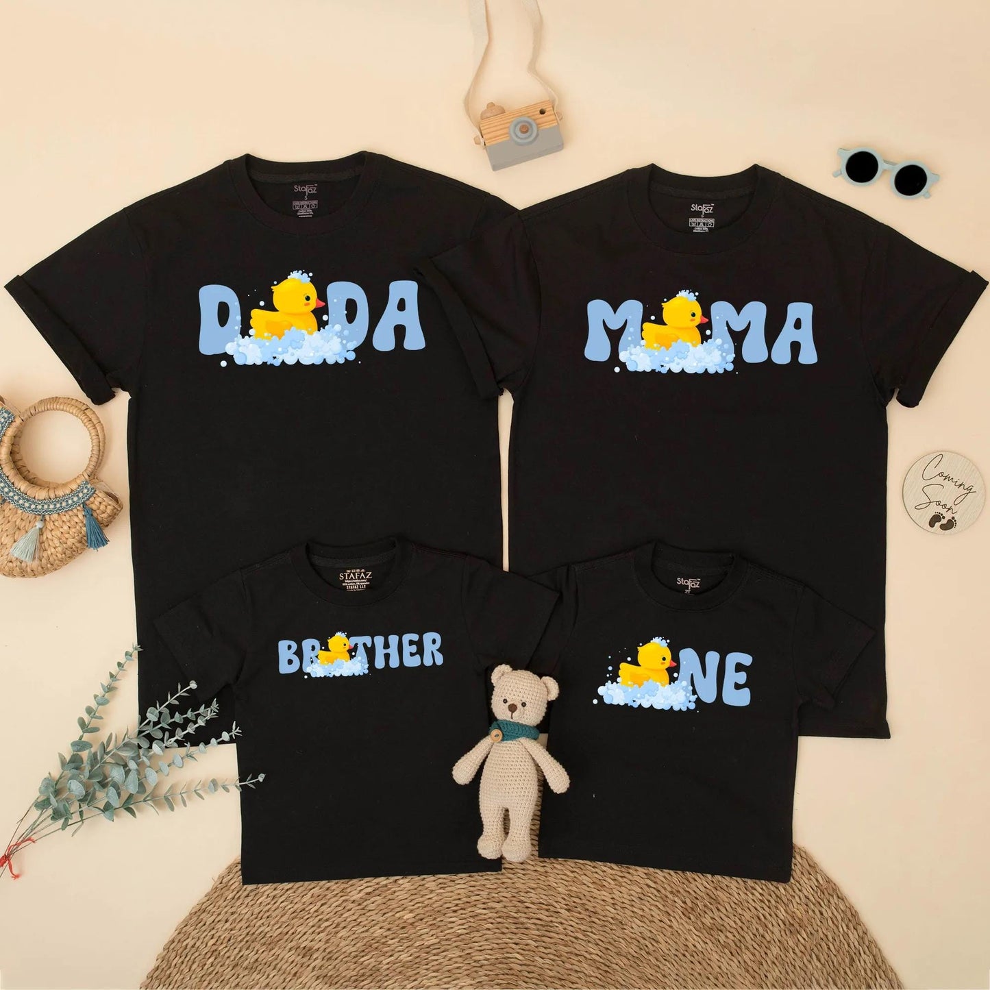 One Lucky Duck Family Birthday Shirts, Cute Ducky 1st Birthday Boy or Girl Outfit, Matching Mama Dada Sister One Year Old Party, Soft Cotton