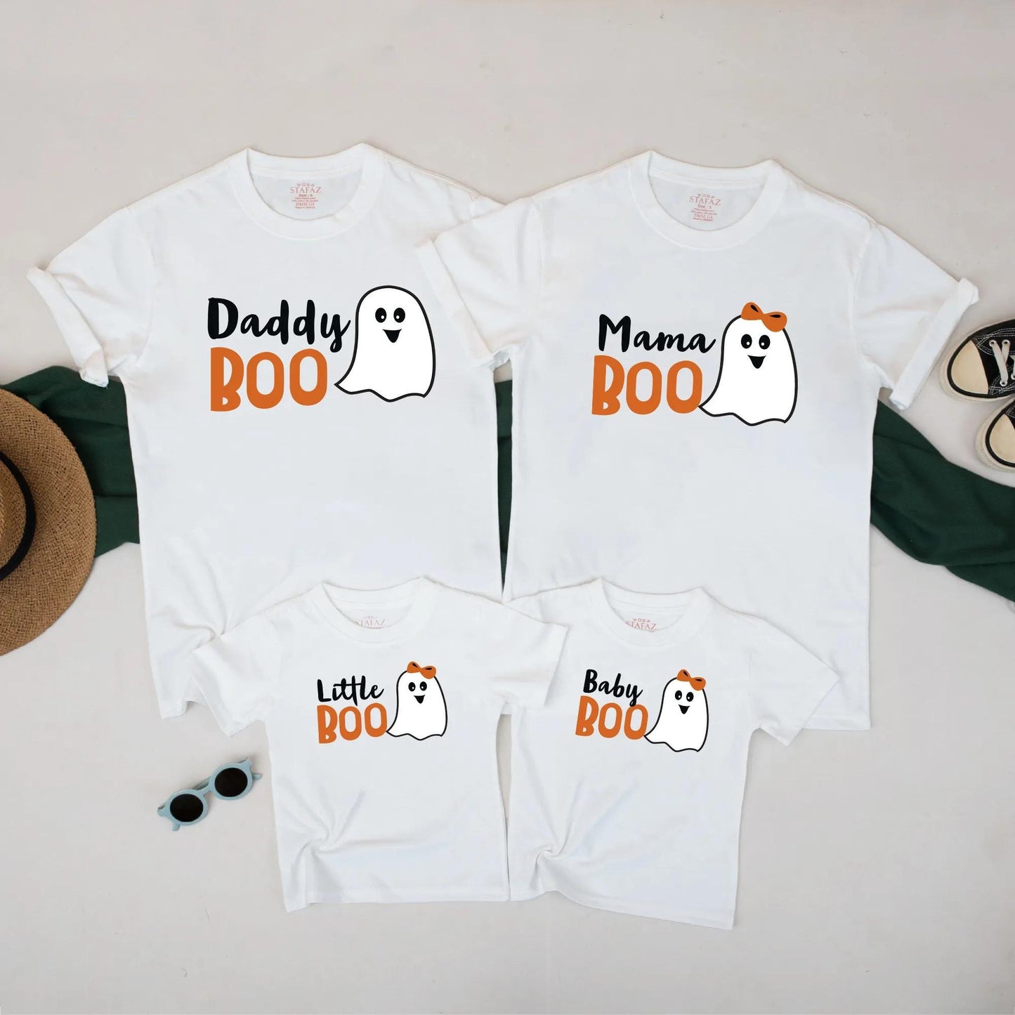 Boo Family Halloween Matching Shirts Daddy Mama Little Baby Cute Ghost Outfit Spooky Fall Fun