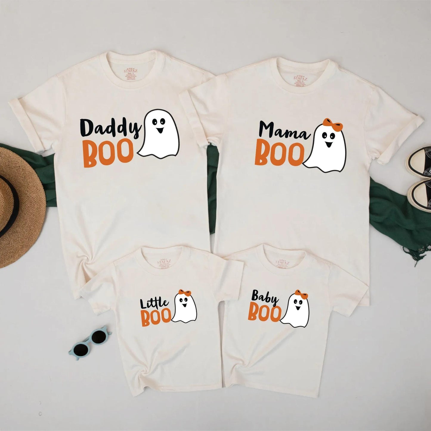 Boo Family Halloween Matching Shirts Daddy Mama Little Baby Cute Ghost Outfit Spooky Fall Fun