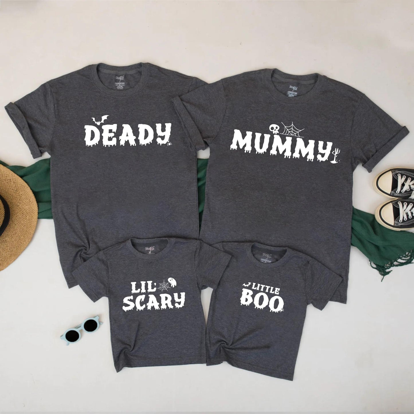 Matching Family Halloween Shirts: Spooky Cute Mummy, Ghost, & Deady Tees for a Fun Group Costume - Lil' Boo Graphic Outfits for Toddler & Baby (Cotton)