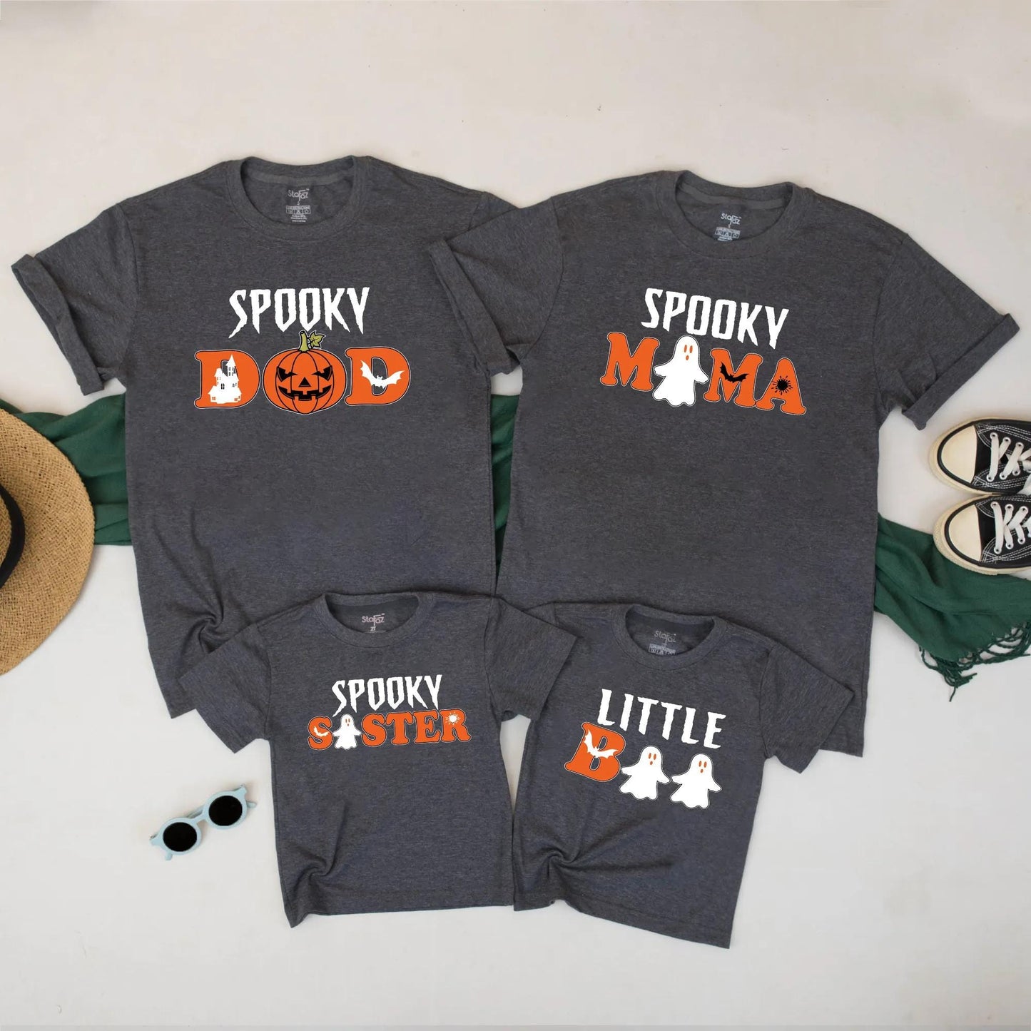 Spooky Family Halloween Matching Shirts – Cute Ghost & Pumpkin Tees for Mom Dad Sister Baby – Fall Outfit