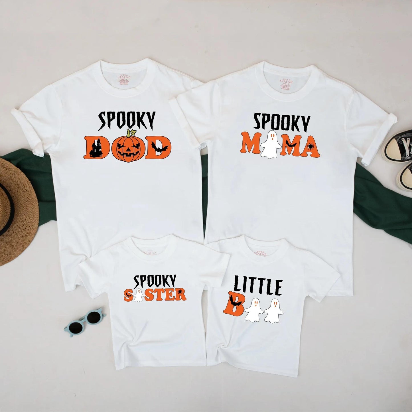 Spooky Family Halloween Matching Shirts – Cute Ghost & Pumpkin Tees for Mom Dad Sister Baby – Fall Outfit