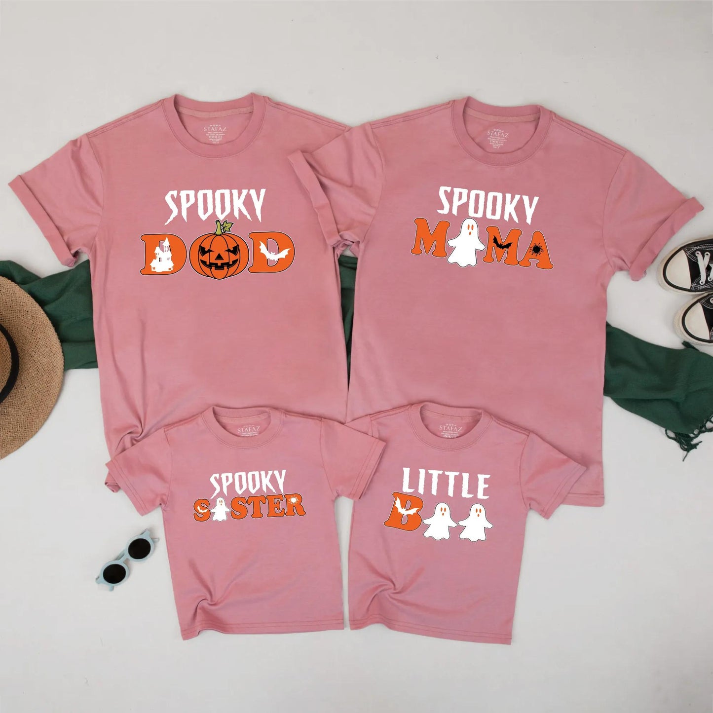 Spooky Family Halloween Matching Shirts – Cute Ghost & Pumpkin Tees for Mom Dad Sister Baby – Fall Outfit