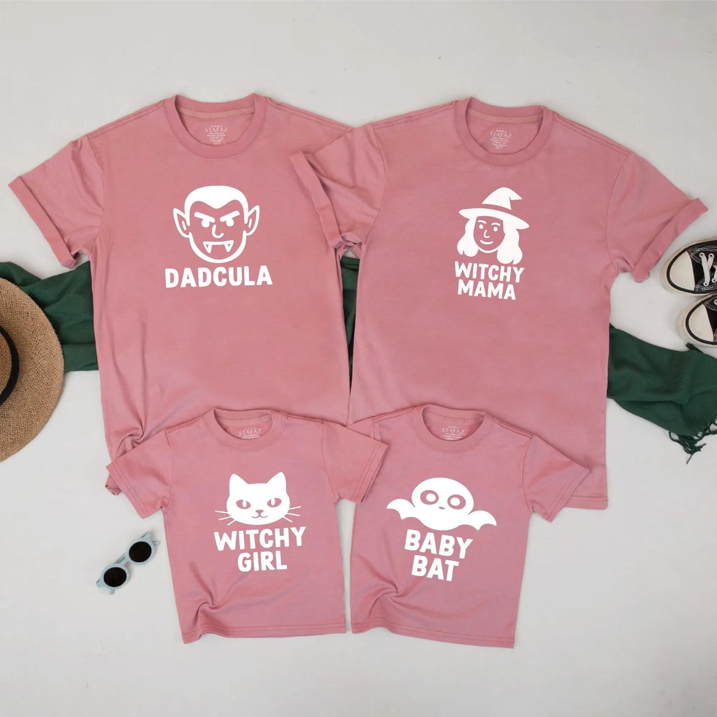 Dadcula Mummy Witchy Girl Baby Bat Matching Halloween Shirts Spooky Family TShirt Cute Fall Outfit Idea