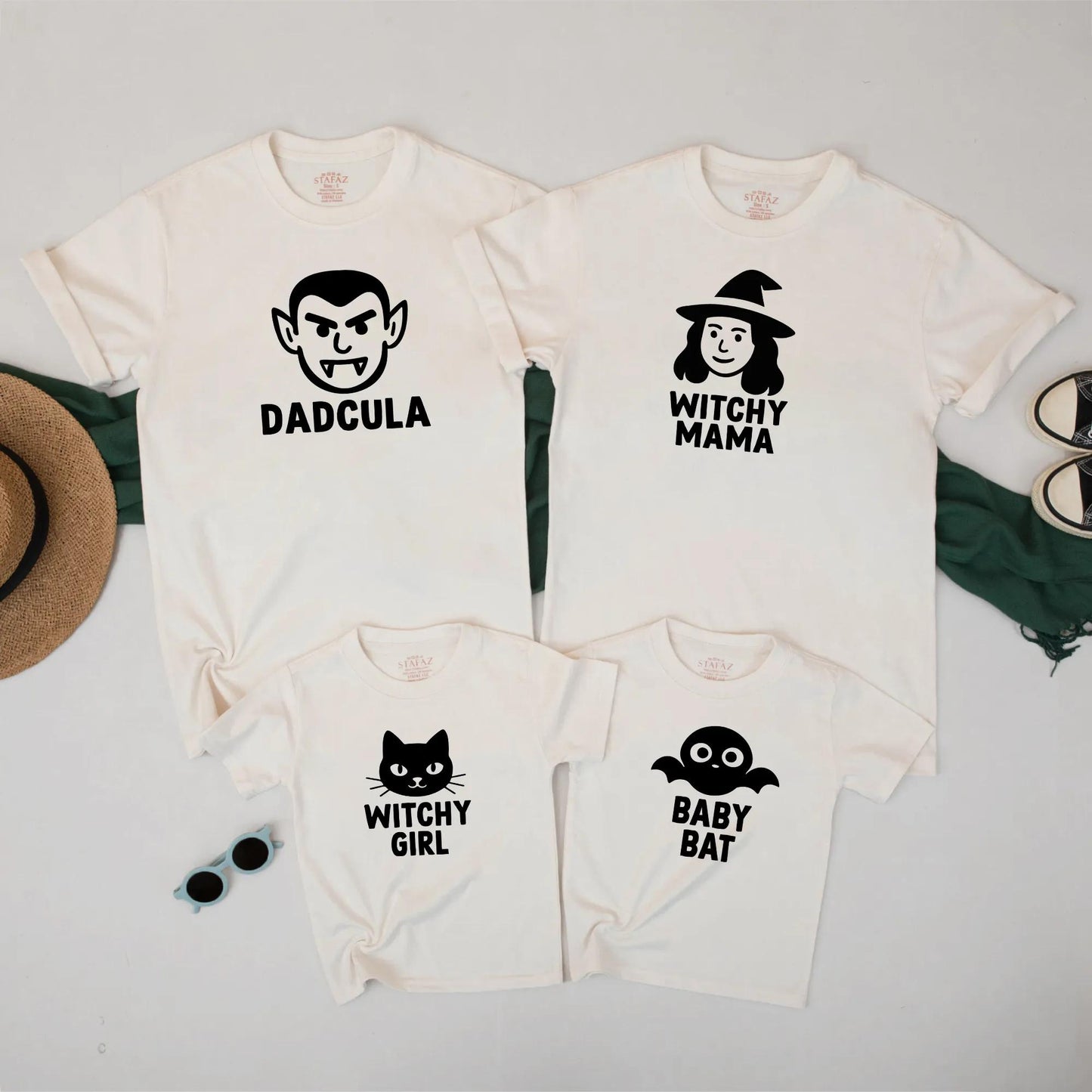 Dadcula Mummy Witchy Girl Baby Bat Matching Halloween Shirts Spooky Family TShirt Cute Fall Outfit Idea