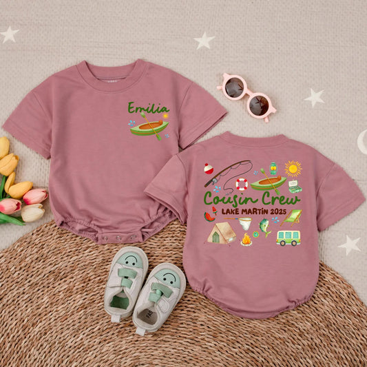 Custom Cousin Crew Lake Trip Shirt 2025 Cute Camping Canoe Matching Family Vacation Toddler Baby Tee Summer Fun Memories