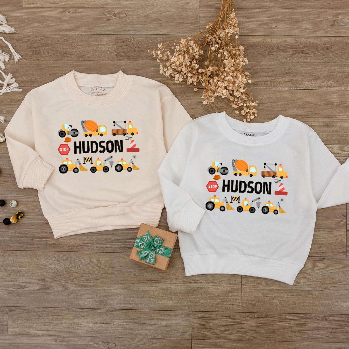 Construction Truck Baby Clothes Stop Hudson 2 Cartoon Yellow Orange Gray Red Toddler Birthday Outfit Cute Shower Gift Boy Outfit
