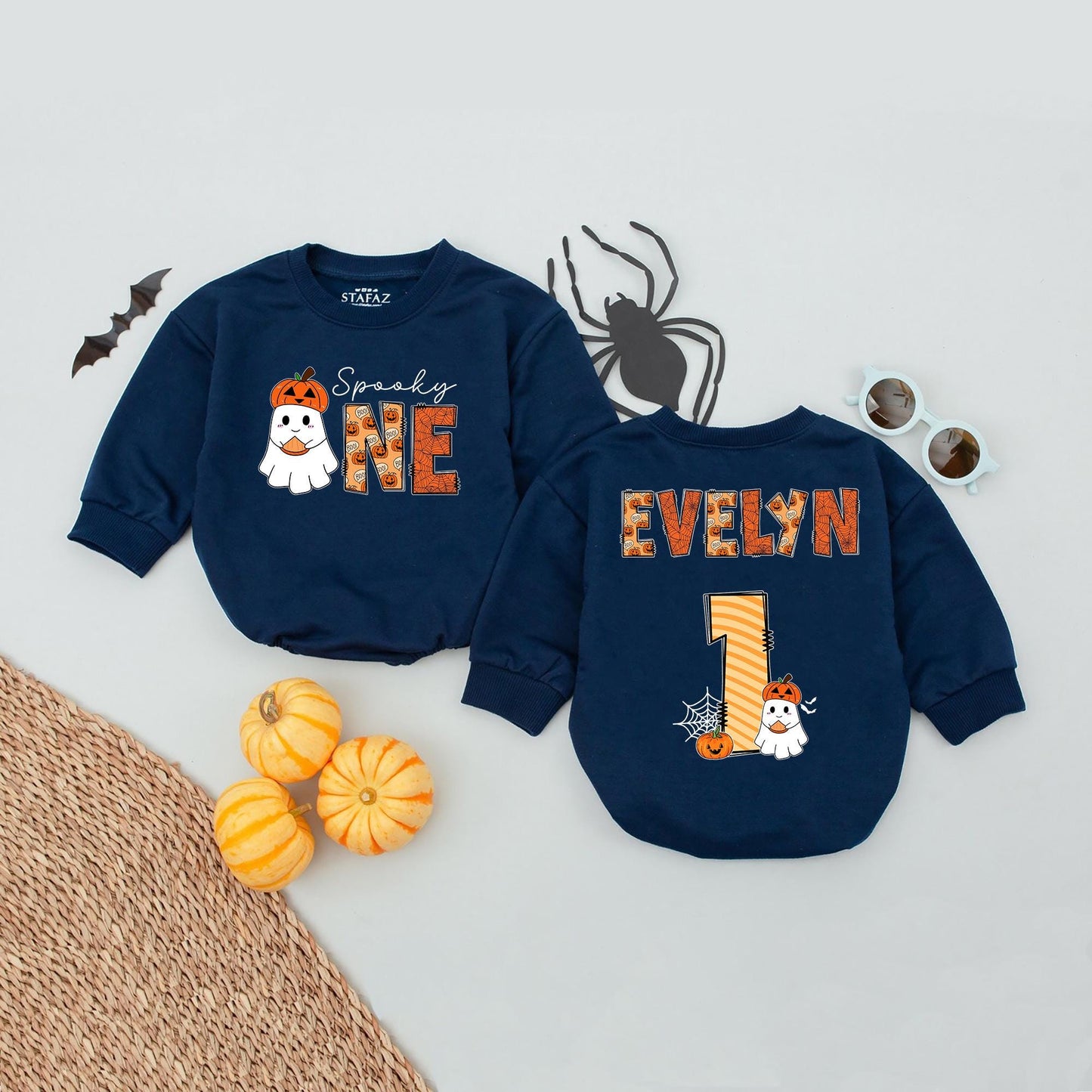 Custom Name Spooky One Baby Romper, My First Halloween Outfit, One Spooky Dude Romper, Soft Cotton Boo Outfit, Baby Shower Gift, Spooky Season Clothes
