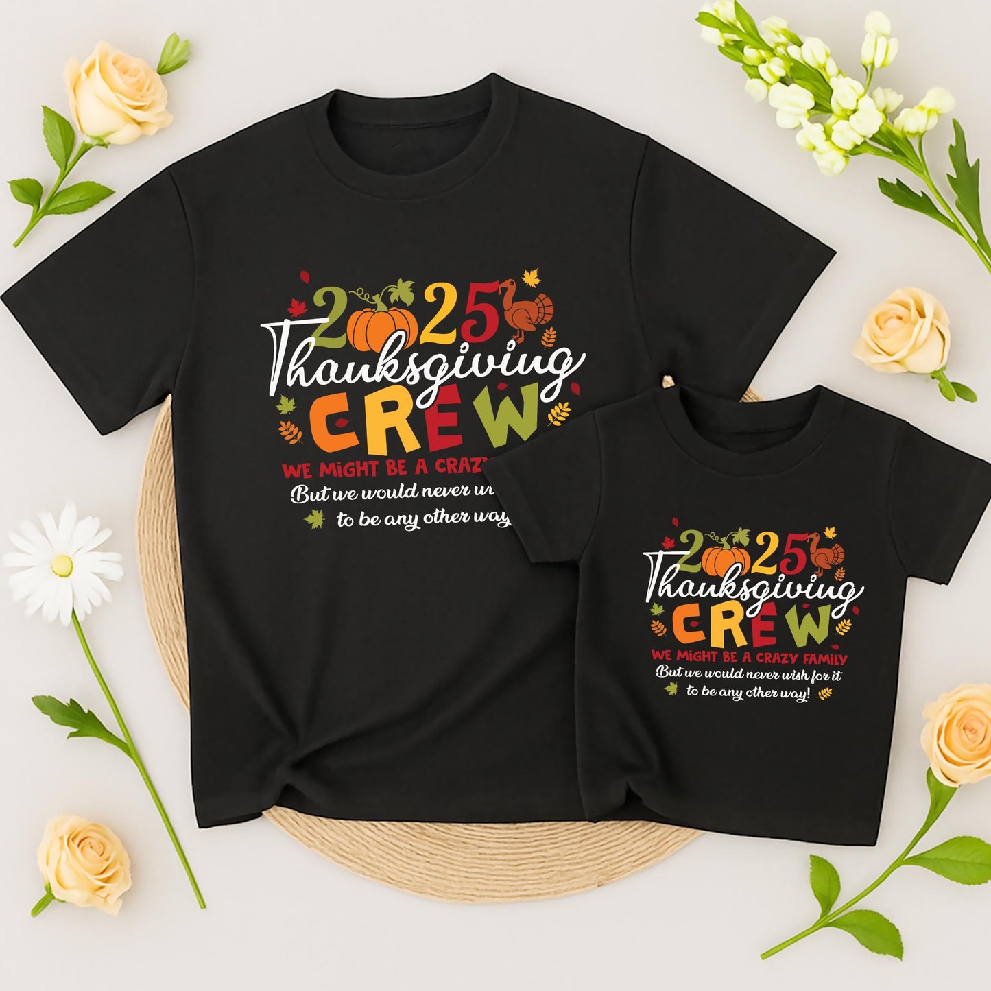 Thanksgiving Crew 2025 Shirt Fall Family Matching Tees Holiday Outfits
