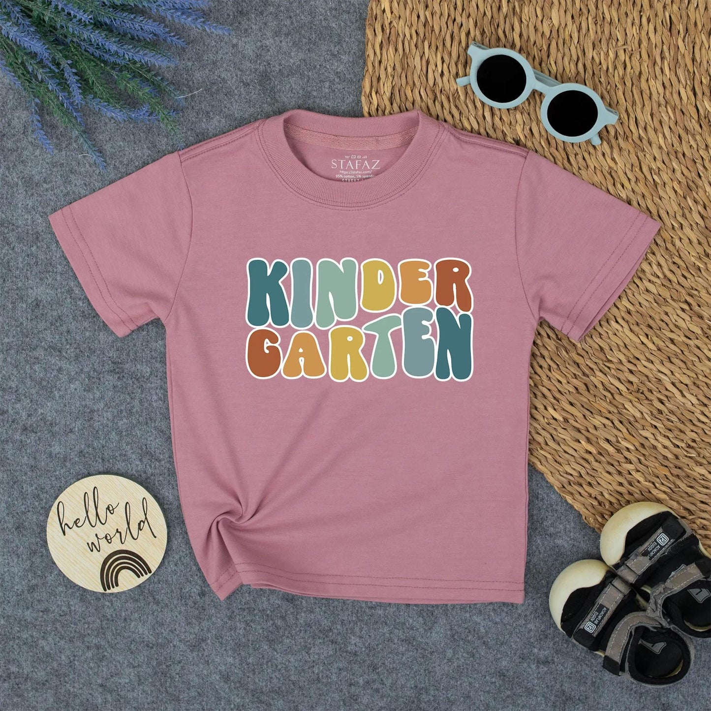 Groovy Kindergarten Shirt Retro First Day Outfit Back to School Tee Colorful Letters Toddler Girl Pre-K 1st Grade Clothes Comfortable Cotton Cute 139 chars