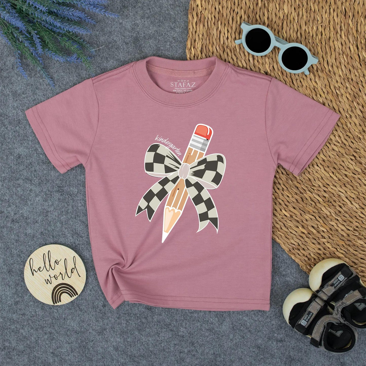 Kindergarten Girl Retro Pencil First Day Outfit Toddler Custom School Shirt Gift Back to School Tee
