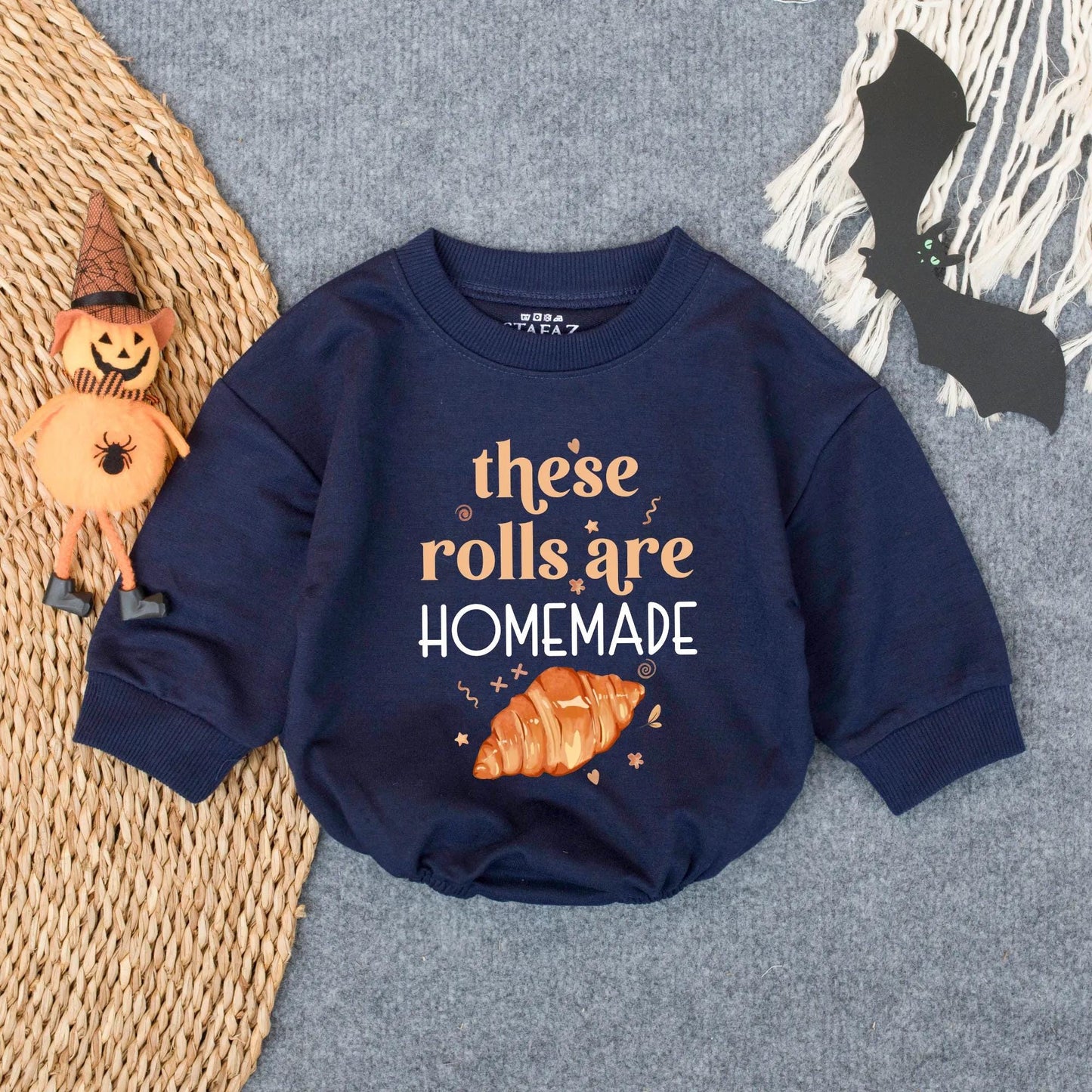 These Rolls Are Homemade Baby Bubble Romper First Thanksgiving Outfit Fall Infant Clothes Cute Croissant Design