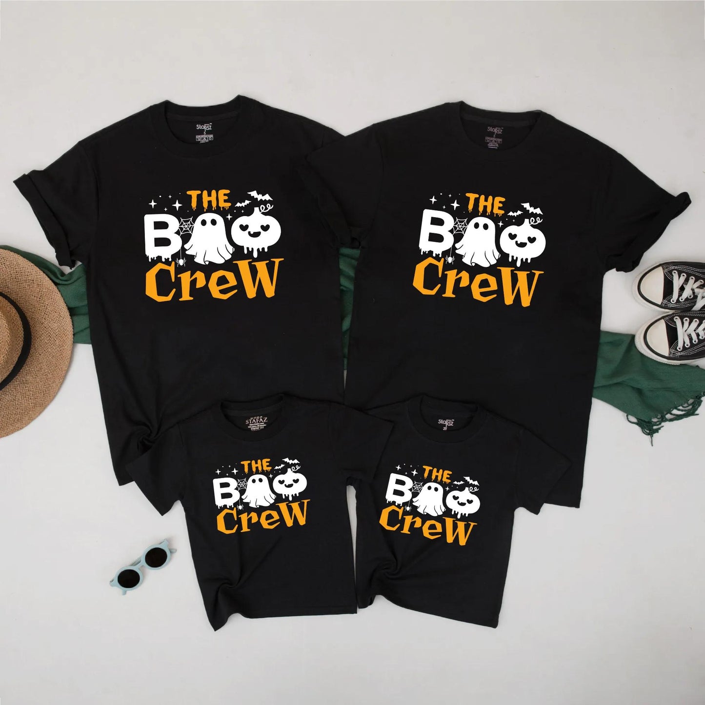 The Boo Crew Halloween Family Matching Shirts Cute Ghost Pumpkin Spooky Outfit Custom Fall Tees for Kids and Parents