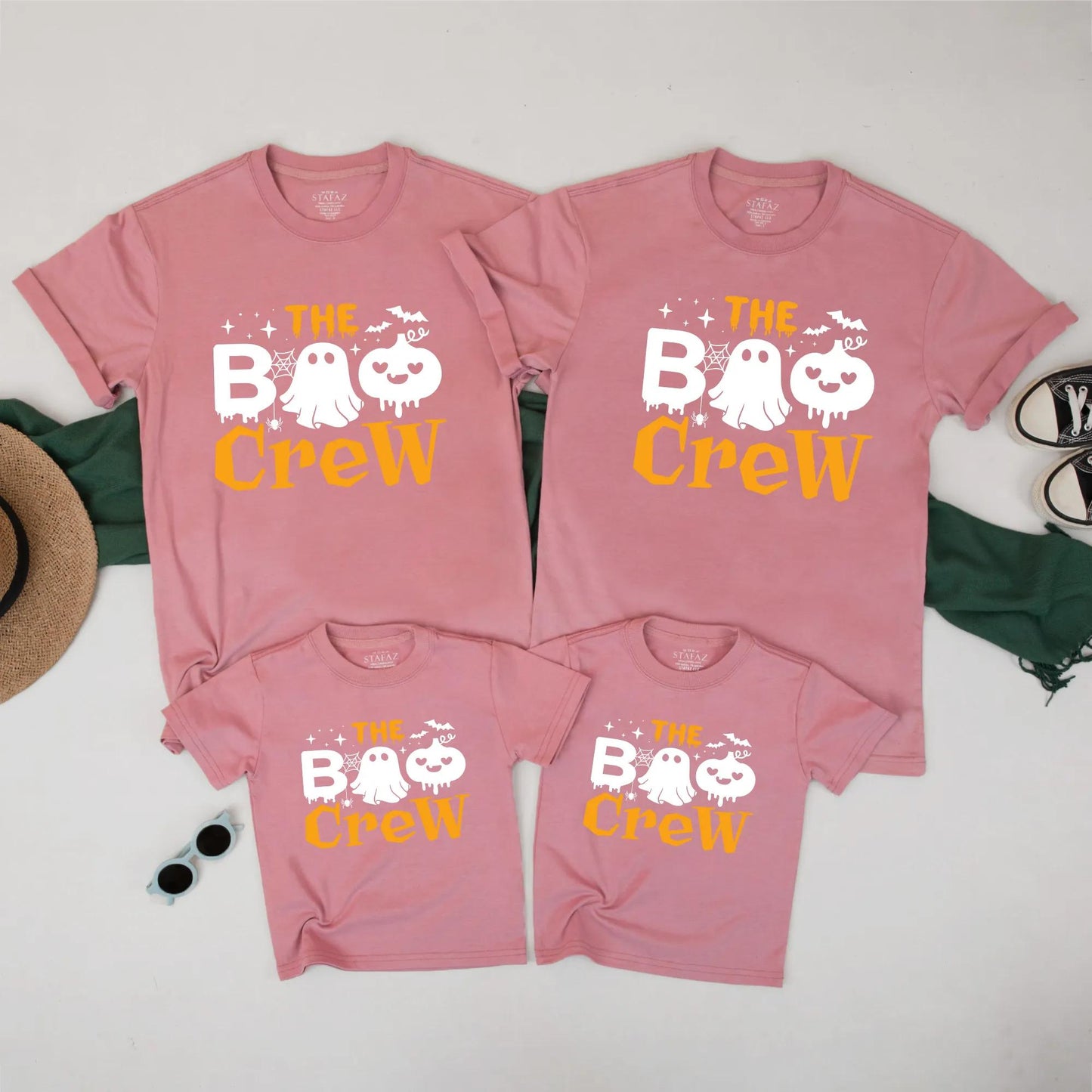 The Boo Crew Halloween Family Matching Shirts Cute Ghost Pumpkin Spooky Outfit Custom Fall Tees for Kids and Parents