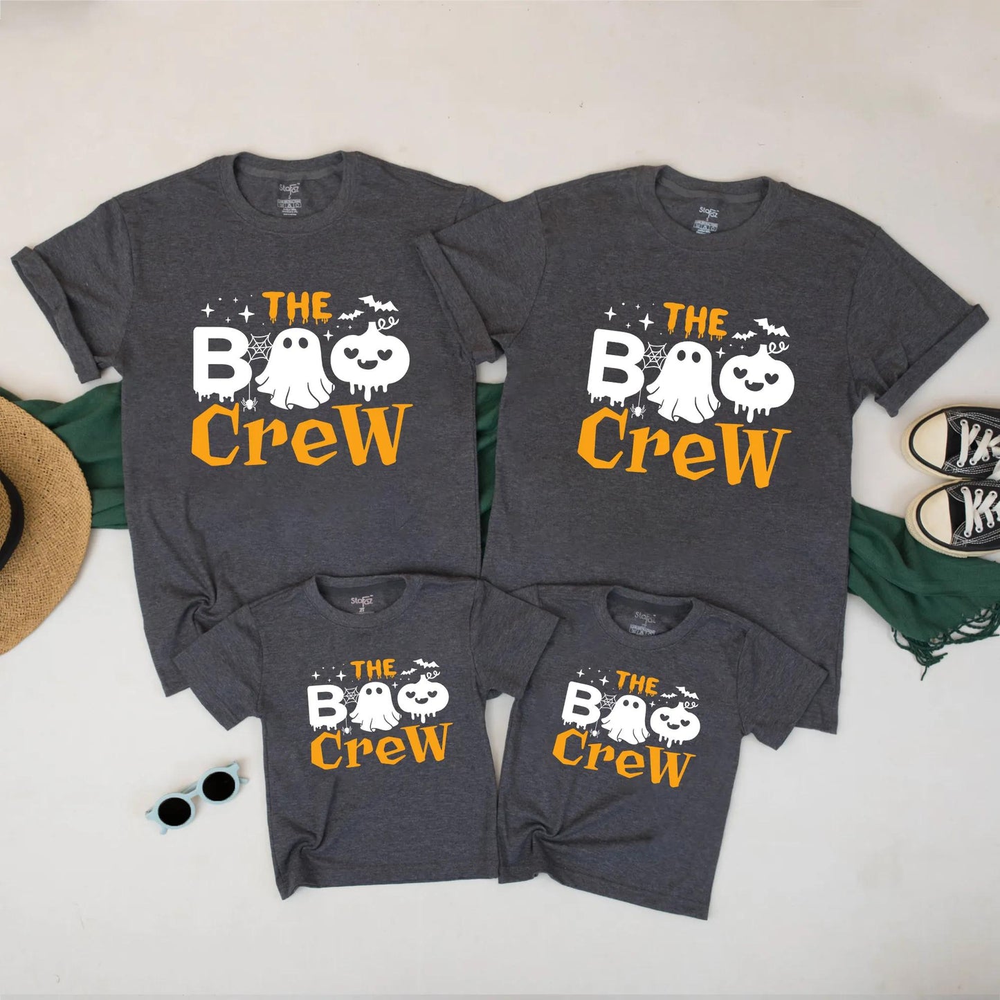 The Boo Crew Halloween Family Matching Shirts Cute Ghost Pumpkin Spooky Outfit Custom Fall Tees for Kids and Parents