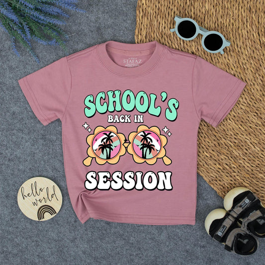 Groovy Back to School Shirt, Retro Sunglasses Tee for Kids, School's Back In Session Toddler Tee, First Day Outfit, Fun Beach Vibes, Colorful Design