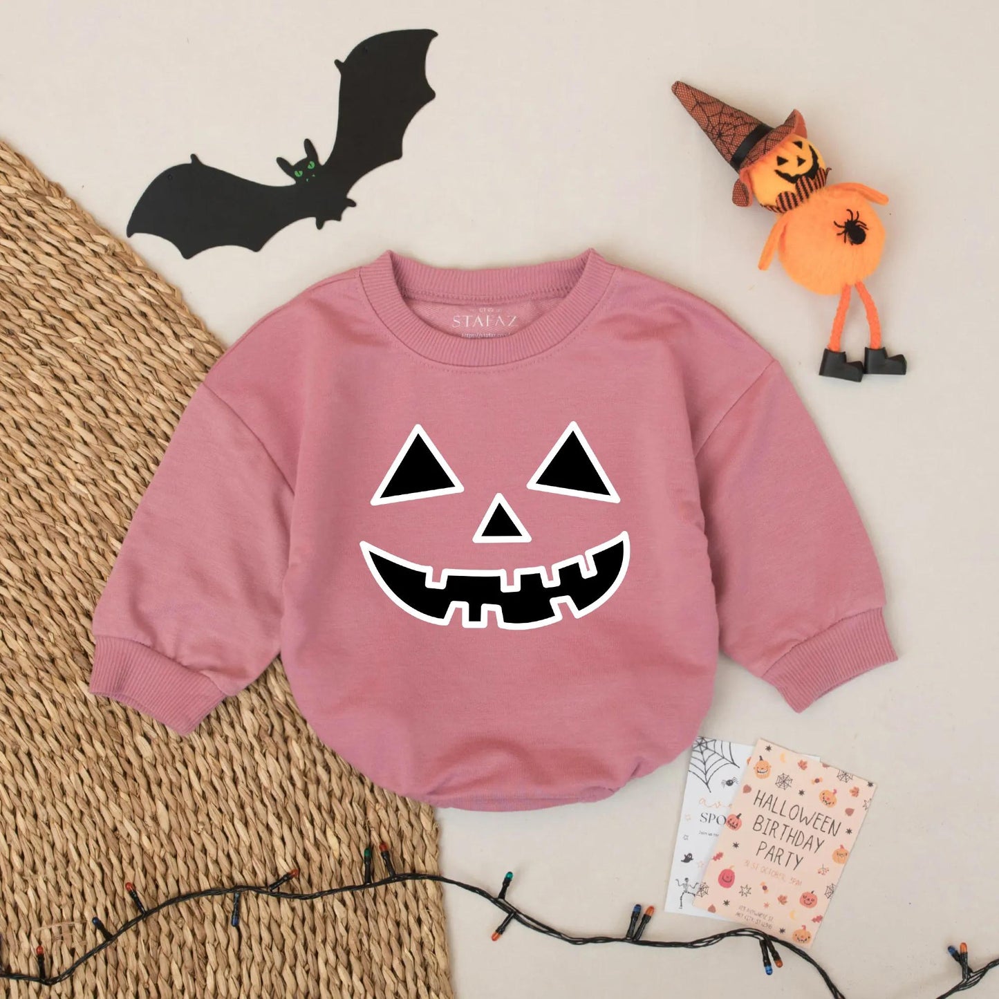 Cute Pumpkin Face Halloween Baby Romper for Boys and Girls Halloween Gift Idea Cozy Pumpkin Season Outfit