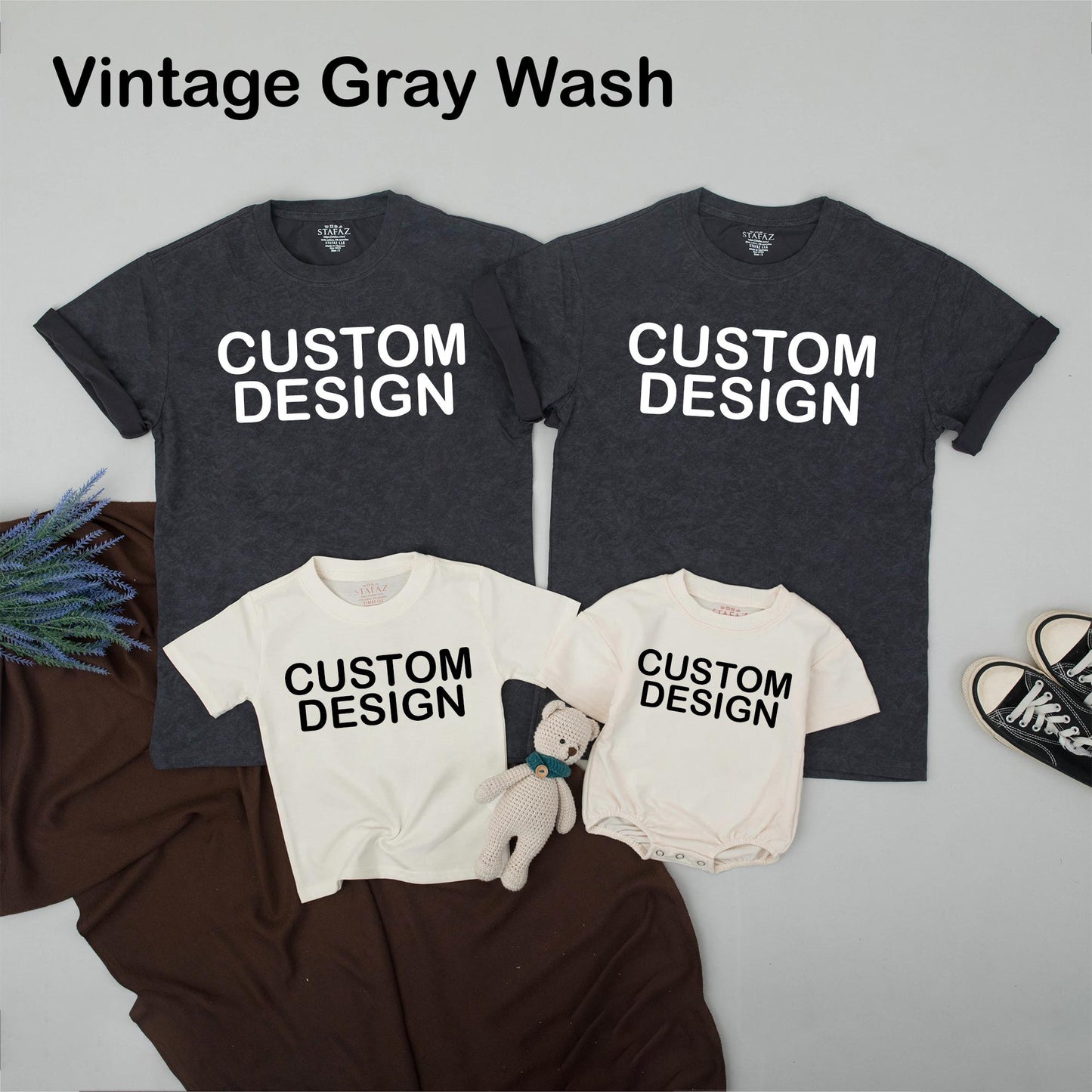 Personalized Kids T-Shirt for Toddler Youth with Your Own Design or Text Black Bold 'CUSTOM DESIGN' Print Made to Order Birthday School Gift Comfortable