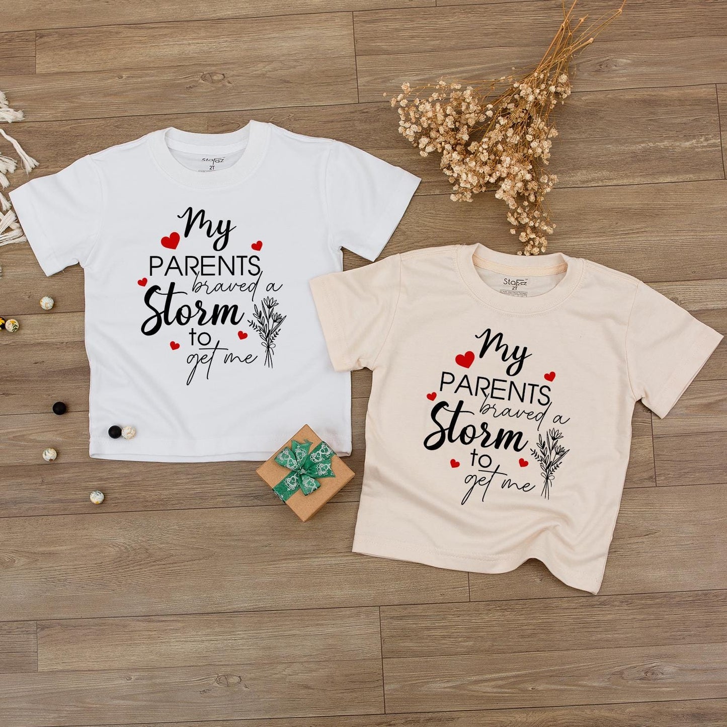 My Parents Braved a Storm Outfit, Rainbow Baby Bodysuit, IVF Gift, Floral Romper, Sentimental Newborn Gift Idea, Long Sleeve Baby Girl Boy Clothes