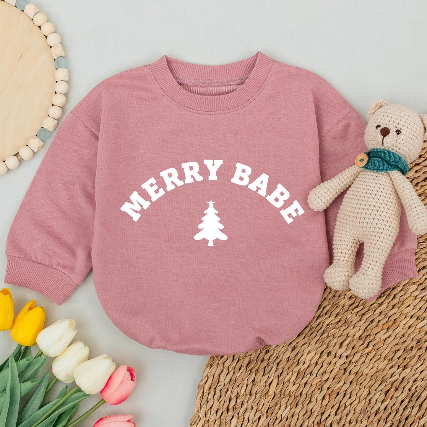 Merry Mama & Babe Christmas Shirts: Matching Mommy & Me Red Tree Holiday Sweatshirt Set, Family Xmas Gift