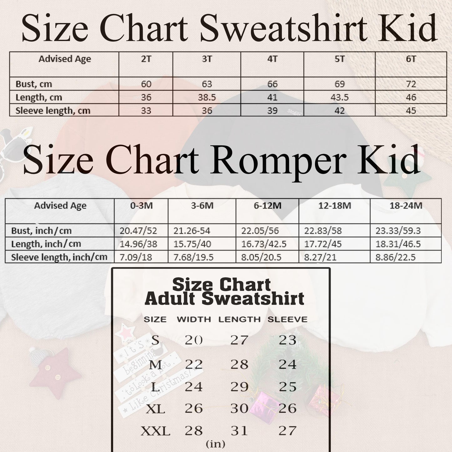 Custom Order Matching Family Sweatshirts & Baby Bodysuits with flowing black cursive text for Birthday, Pregnancy Announcement, Baby Shower Gifts
