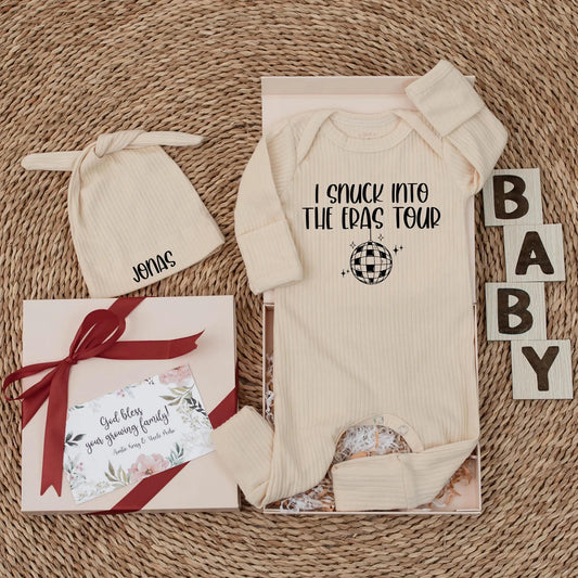 I Snuck Into The Eras Tour Baby Bodysuit, Disco Ball Design, Newborn Gift, Baby Girl or Boy Outfit, Coming Home, Baby Shower