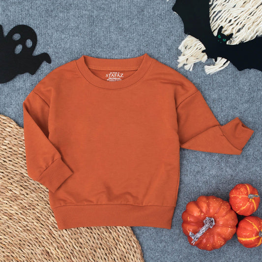 Custom Design Toddler Sweatshirt with Bold Lettering Black & White or Rust Options