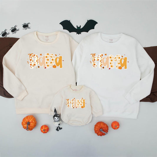 Retro Fall Family Matching Sweatshirts: Mama, Mimi & Boo! Vintage Pumpkin Outfit, Autumn Vibes, Thanksgiving Shirt - Comfy & Playful Pumpkin Season Style