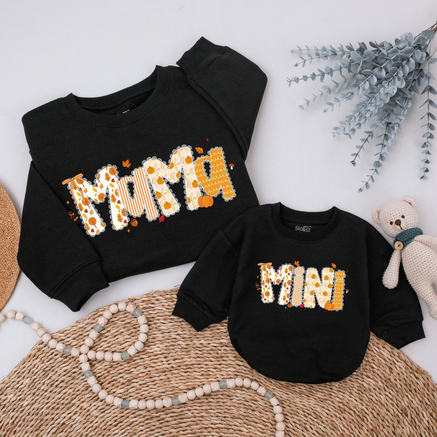 Retro Fall Family Matching Sweatshirts: Mama, Mimi & Boo! Vintage Pumpkin Outfit, Autumn Vibes, Thanksgiving Shirt - Comfy & Playful Pumpkin Season Style