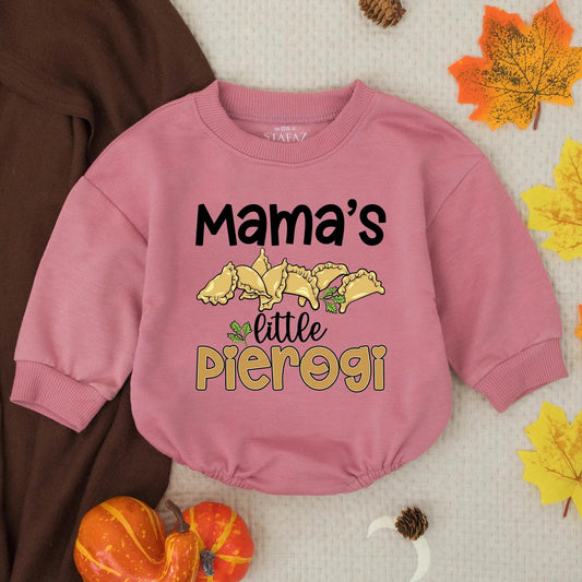 Mama's Little Pierogi Baby Romper, Funny Foodie Gift, Cute Baby Outfit, Whimsical Baby Clothes, Golden Yellow Pierogi, Baby Shower Gift, Baby Girl Boy 137