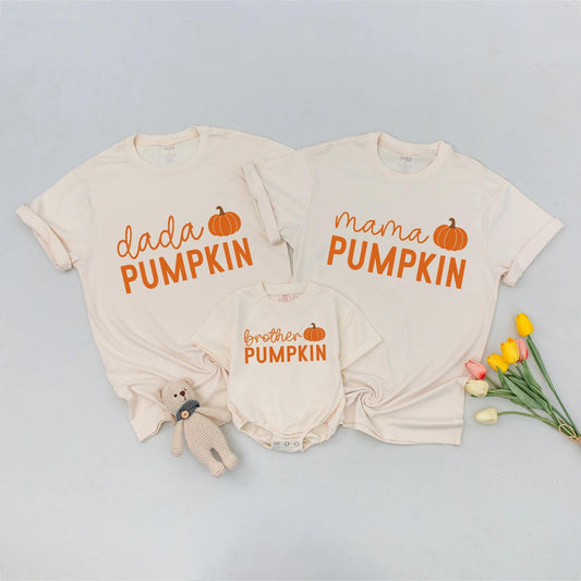 Matching Mama & Mini Pumpkin Shirts, Fall Family Outfit, Cute Mom & Baby Matching Set, Thanksgiving Holiday Shirts
