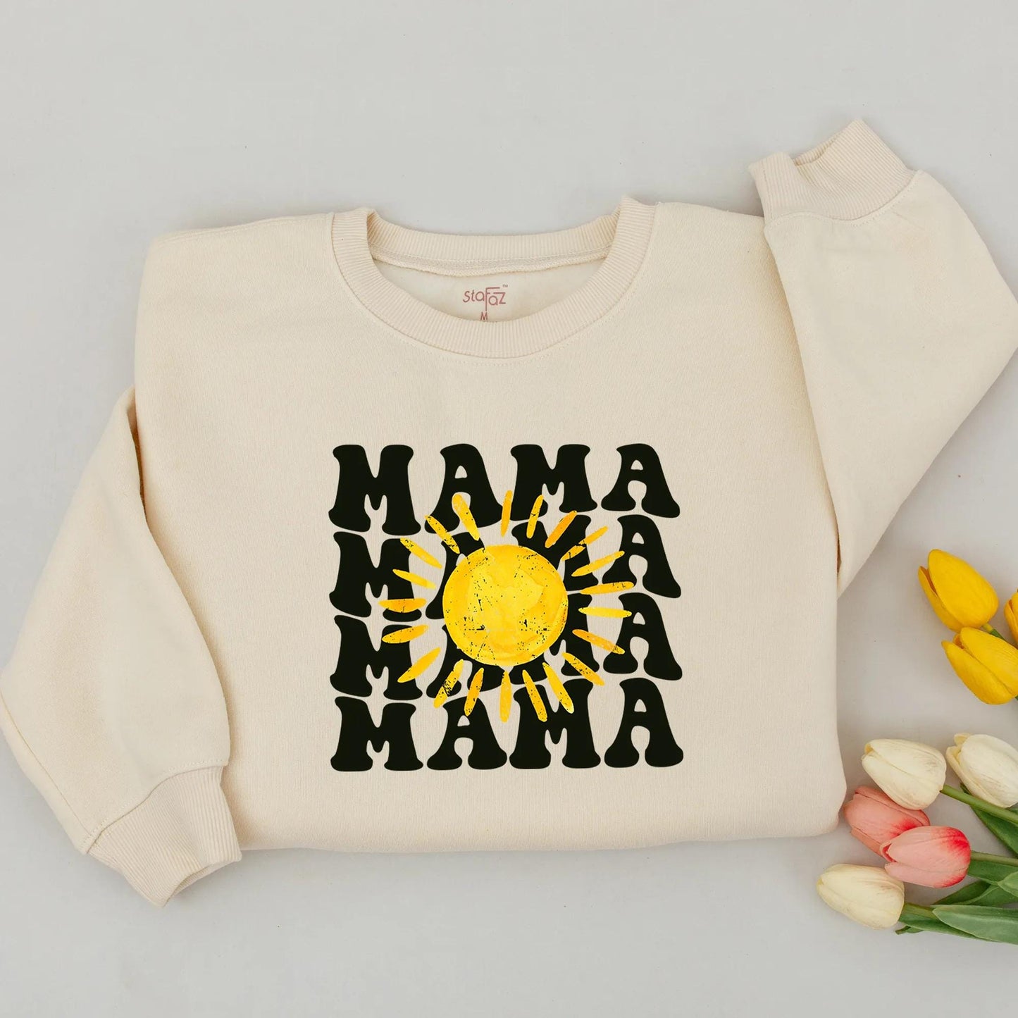Mama Mini Sunshine Sweatshirt Set Matching Retro Mother Daughter Outfits Cute Sunshine Gift for Mom Mama