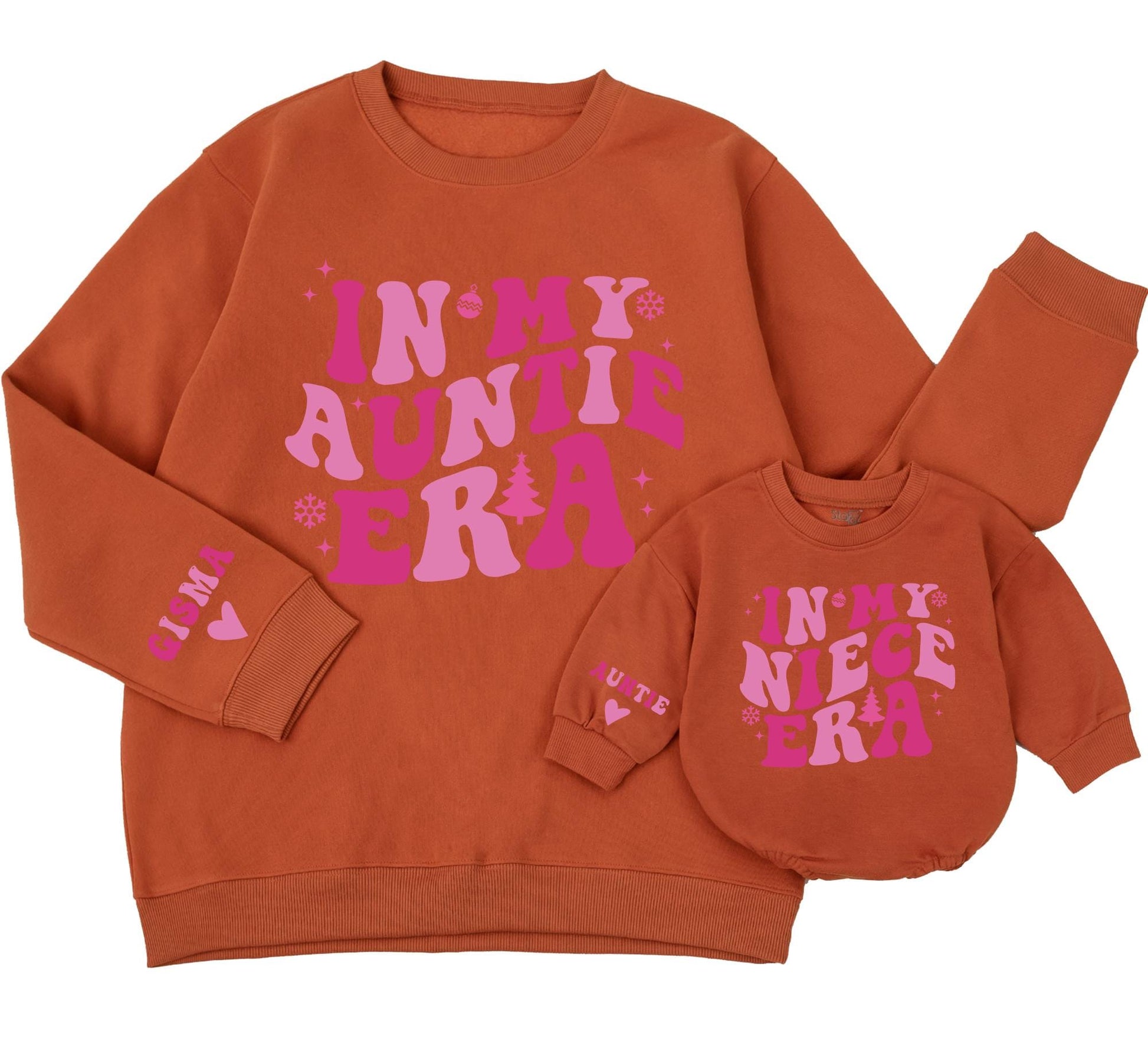 In My Auntie & Niece Era Matching Sweatshirt Set Christmas Outfit, Personalized Aunt Gift, Playful Holiday Sweaters for Cool Aunts & Nieces, Fun Present