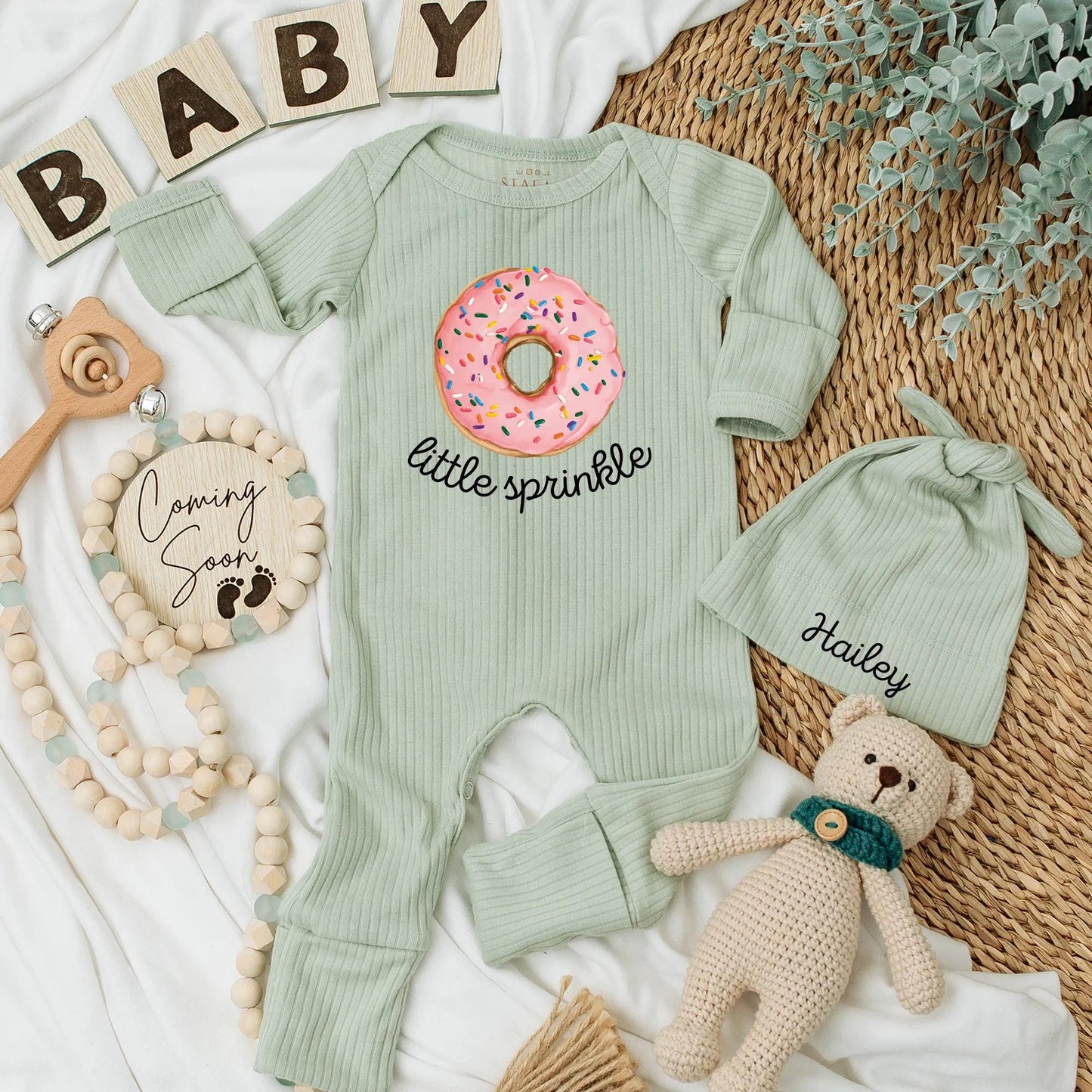 Little Sprinkle Baby Bodysuit, Cute Donut Outfit, Newborn Gift, Baby Girl Clothes, Sweet Baby Shower Gift, Funny Food Baby Clothes