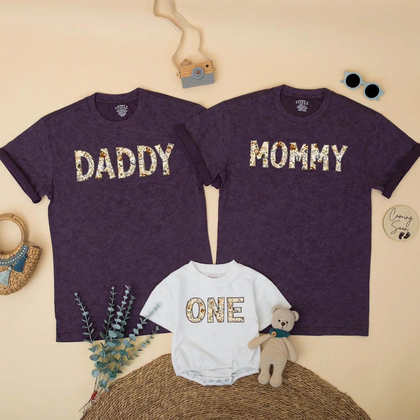 Custom Let's Pawty Puppy Birthday Matching Family Shirts Dog Themed Paw Print Mommy Daddy Brother One Boy First Birthday Party Celebration Gift