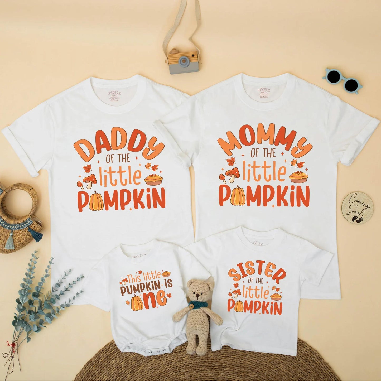 Cute Pumpkin Birthday Matching Family Shirts Daddy Mommy Brother Little Pumpkin 1st Birthday Fall Thanksgiving Outfit