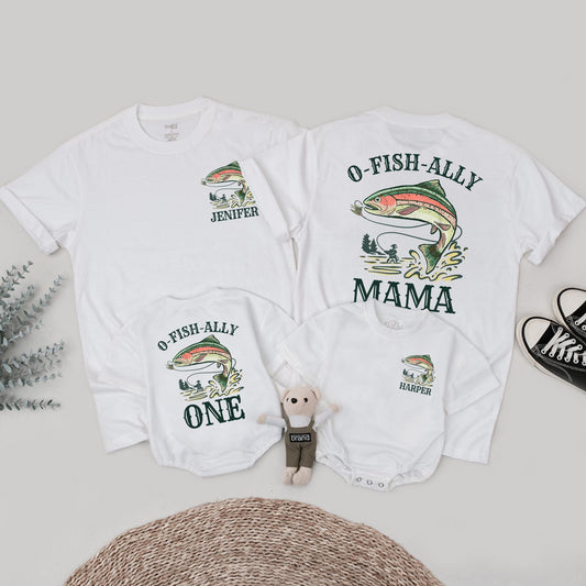 O-Fish-Ally One Birthday Shirt, Fishing First Birthday Outfit for Baby, Personalized with Name, Trout Graphic, Matching Family, Reel Cool Party 139