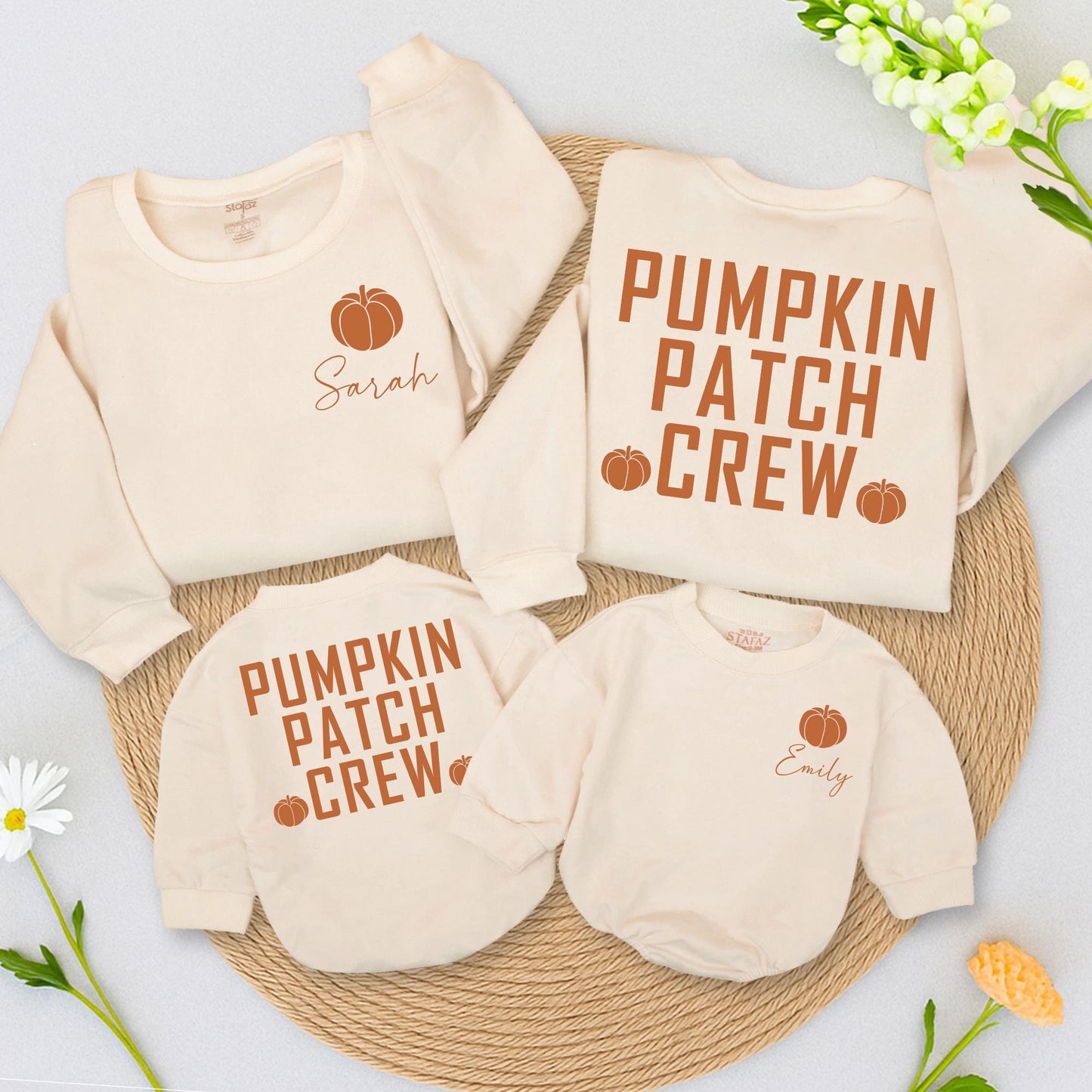 Pumpkin Patch Crew Sweatshirt Cute Fall Family Matching Sweater for Kids Toddlers Infants Adorable Autumn Outfits