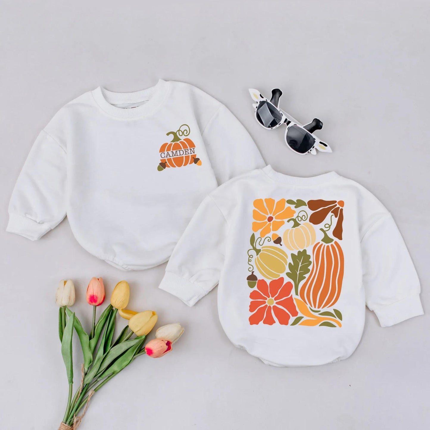 Custom Name Pumpkin Season Bubble Romper Cute Thanksgiving Bodysuit Sweet Pumpkin Baby Shower Outfit Cozy Fall Baby Gift Newborn Clothes
