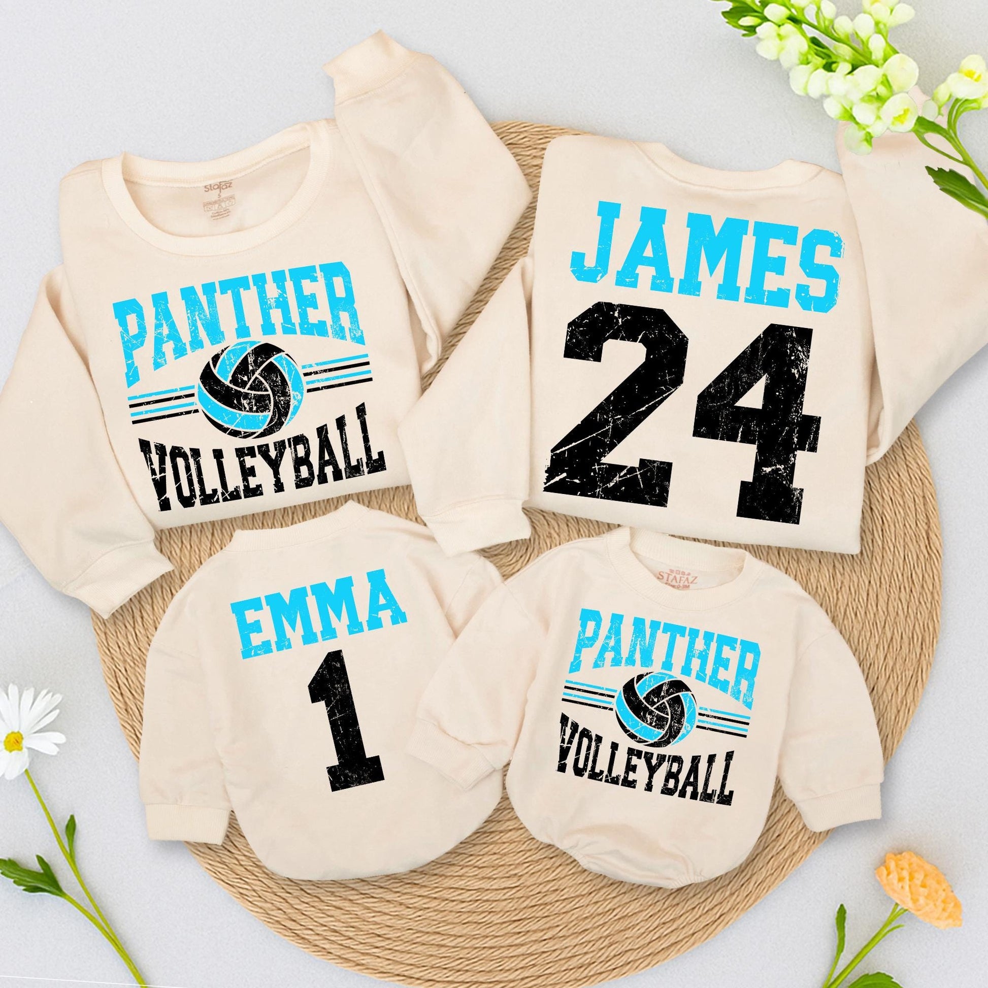 Wildcats Volleyball Mom Sweatshirt Custom Name Number, Game Day Sports Team Sweater Personalized High School Volleyball Fan Gift Yellow Black Design